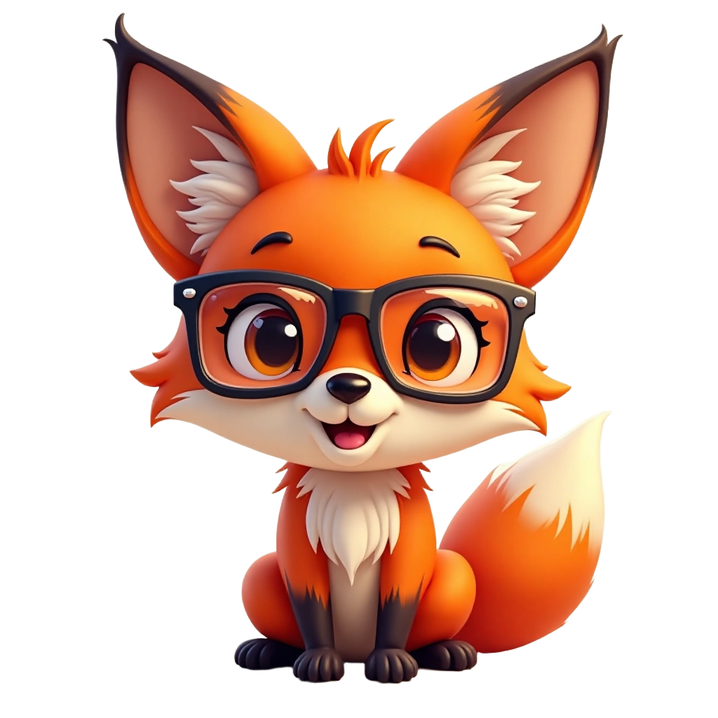 Cute Fox with Glasses